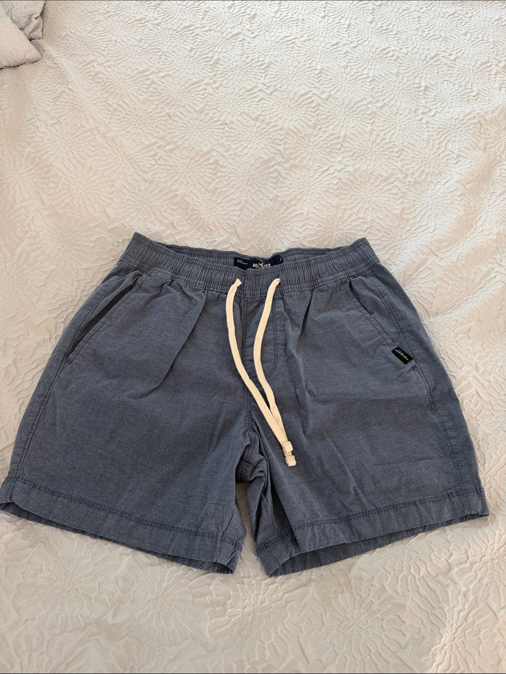 Hollister Navy Blue Drawstring Hybrid Shorts